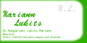 mariann lukits business card